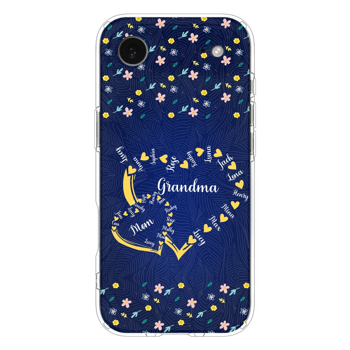 Custom Personalized Grandma Mom Phone Case - Gift Idea For Mother's Day - Upto 12 Kids - Case For iPhone And Samsung