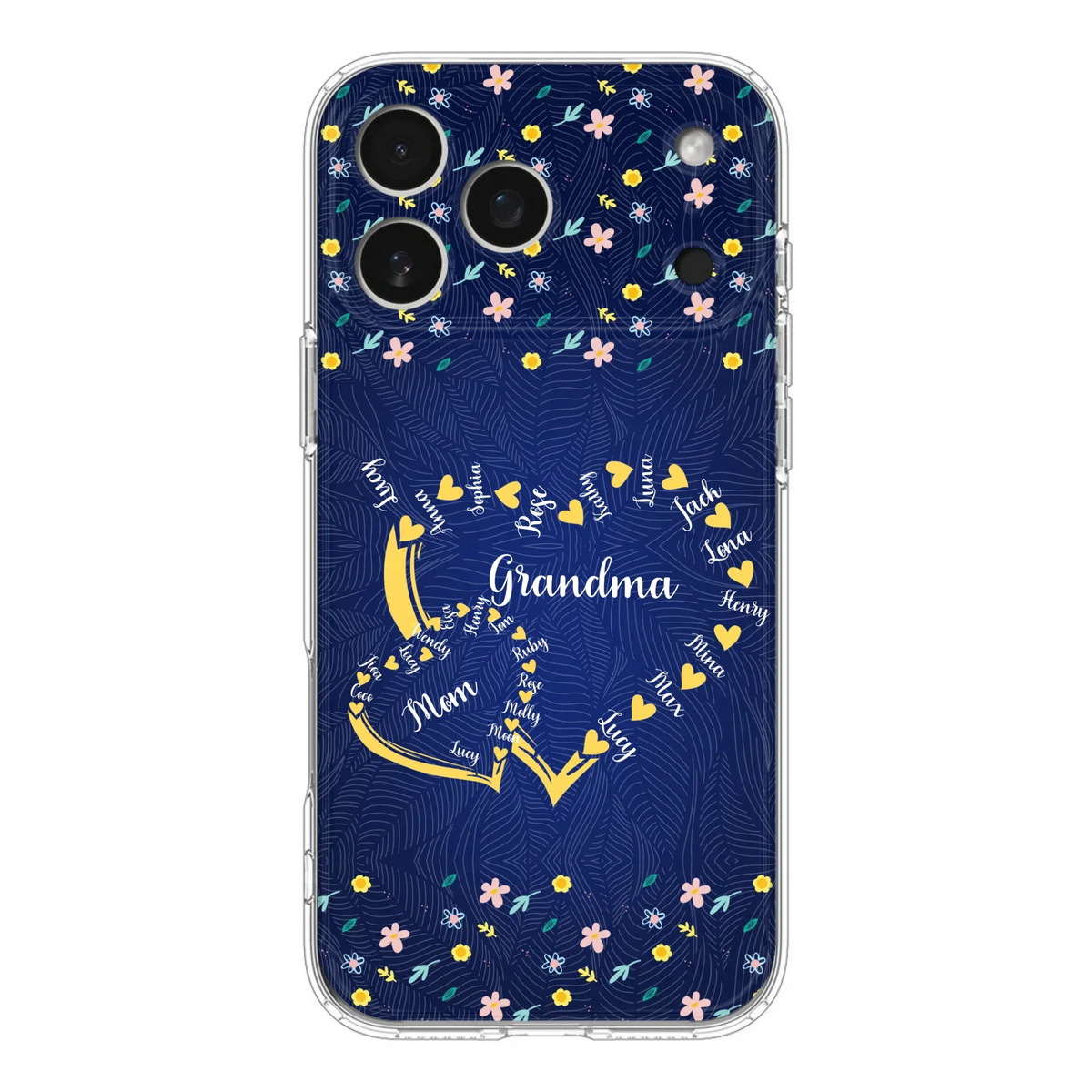 Custom Personalized Grandma Mom Phone Case - Gift Idea For Mother's Day - Upto 12 Kids - Case For iPhone And Samsung