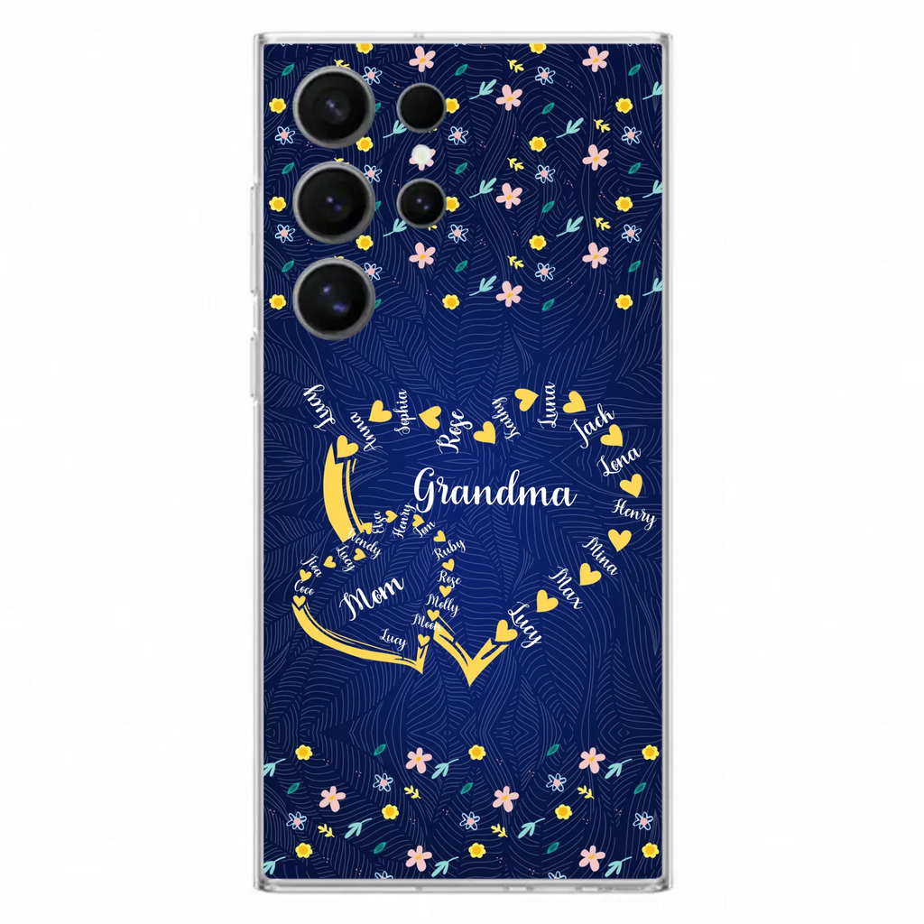 Custom Personalized Grandma Mom Phone Case - Gift Idea For Mother's Day - Upto 12 Kids - Case For iPhone And Samsung