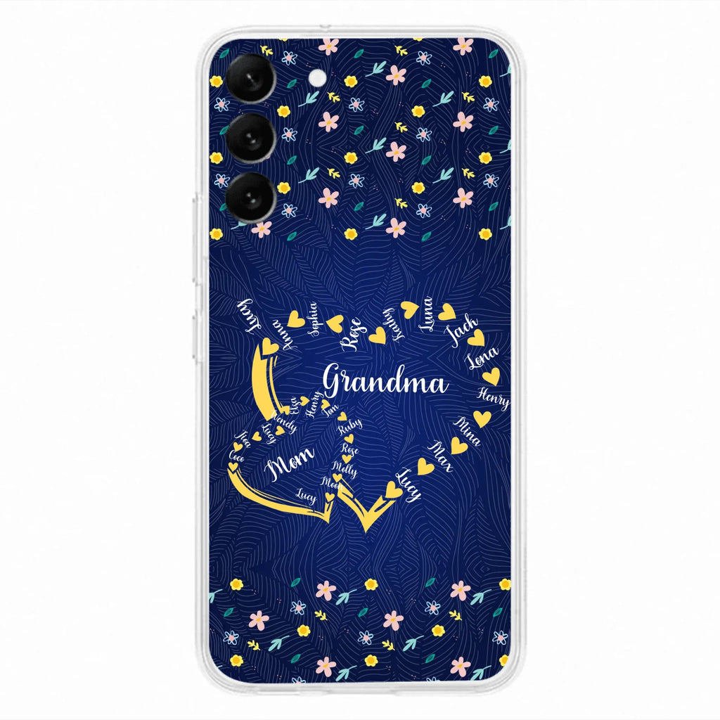 Custom Personalized Grandma Mom Phone Case - Gift Idea For Mother's Day - Upto 12 Kids - Case For iPhone And Samsung