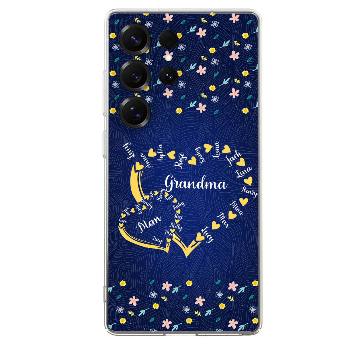 Custom Personalized Grandma Mom Phone Case - Gift Idea For Mother's Day - Upto 12 Kids - Case For iPhone And Samsung