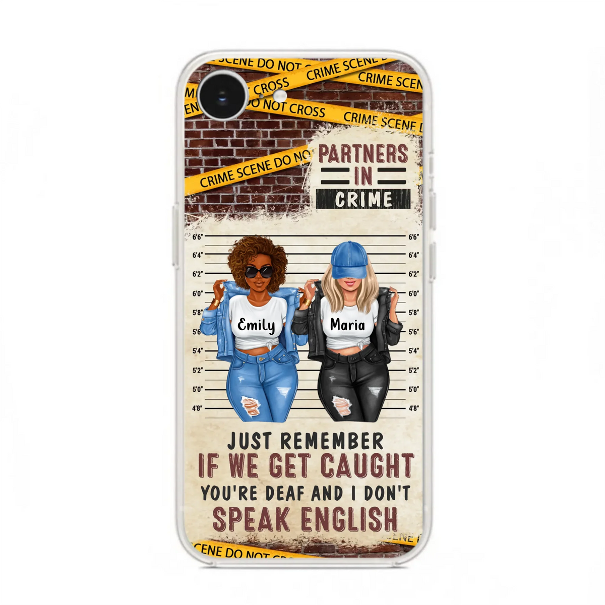 Custom Personalized Bestie Phone Case - Gift Idea For Bestie/ Sister - Upto 3 Girls - Partners In Crime - Case For iPhone And Samsung
