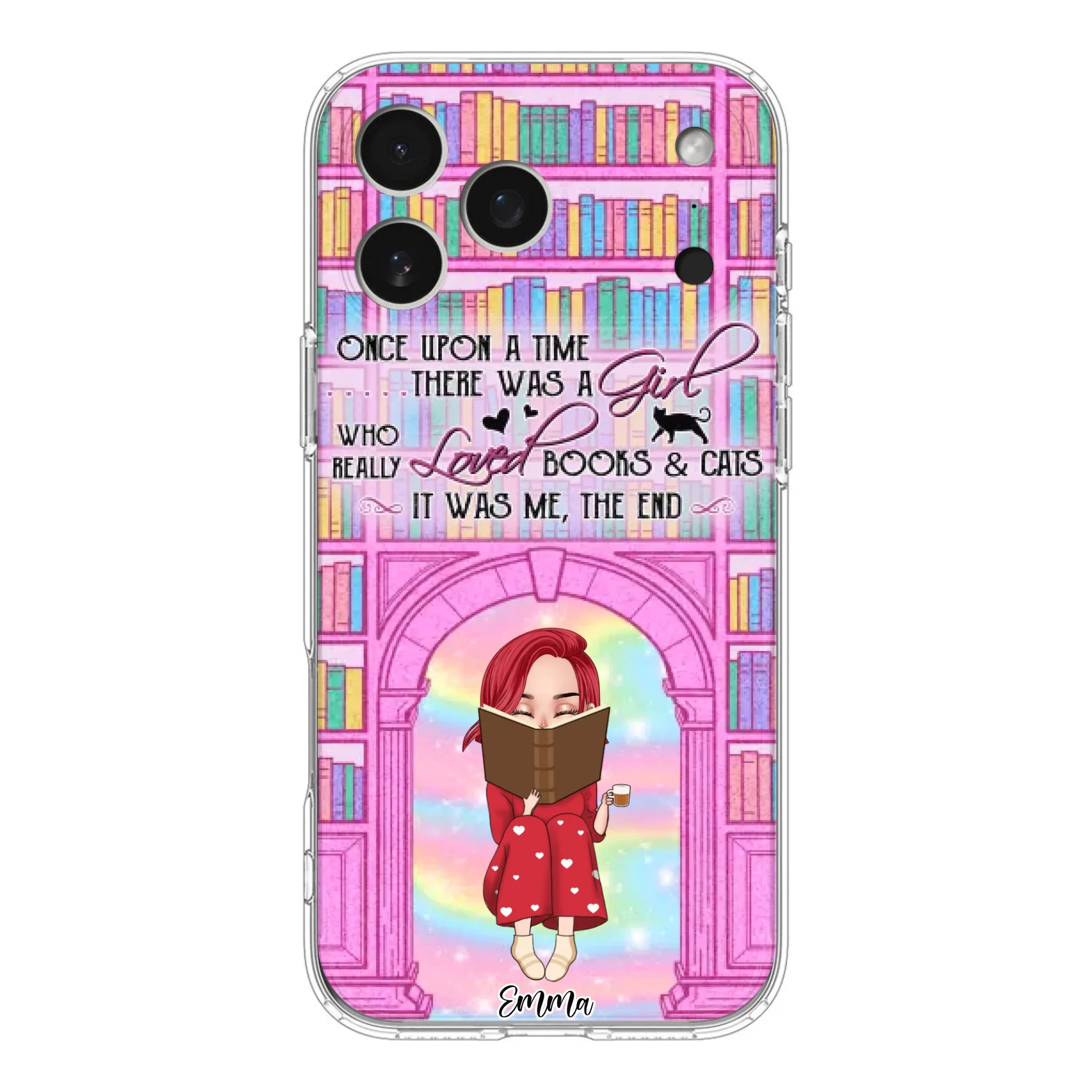 Custom Personalized Reading Girl Phone Case - Gift Idea For Books Lovers - It Was Me The End - Case For iPhone/Samsung