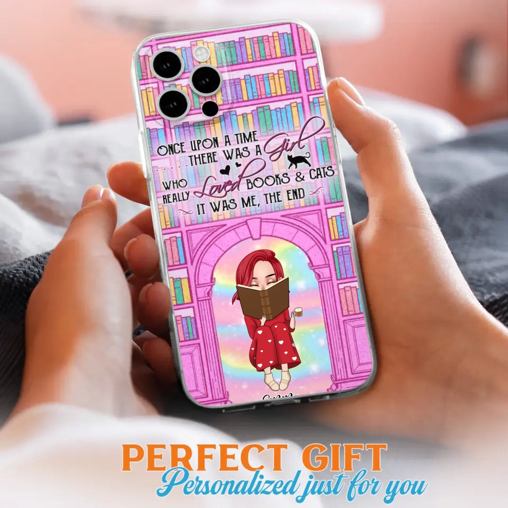 Custom Personalized Reading Girl Phone Case - Gift Idea For Books Lovers - It Was Me The End - Case For iPhone/Samsung