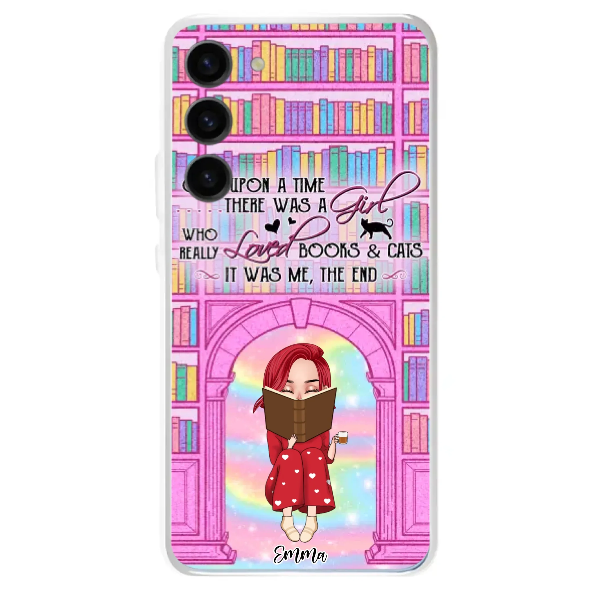 Custom Personalized Reading Girl Phone Case - Gift Idea For Books Lovers - It Was Me The End - Case For iPhone/Samsung