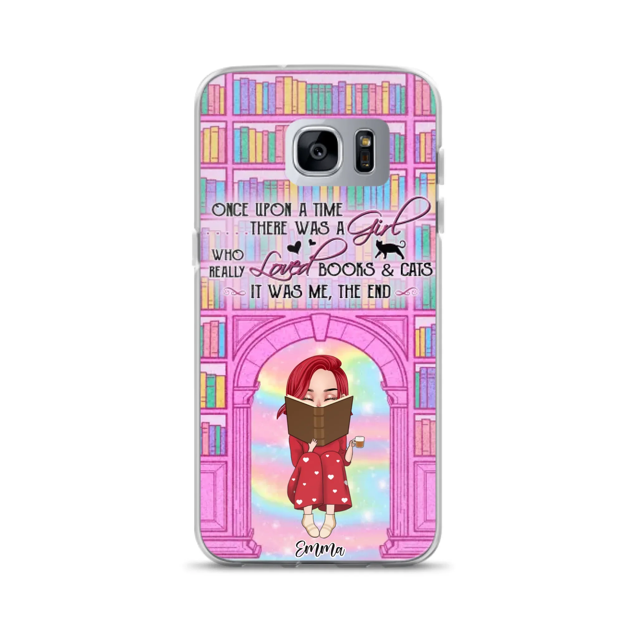 Custom Personalized Reading Girl Phone Case - Gift Idea For Books Lovers - It Was Me The End - Case For iPhone/Samsung