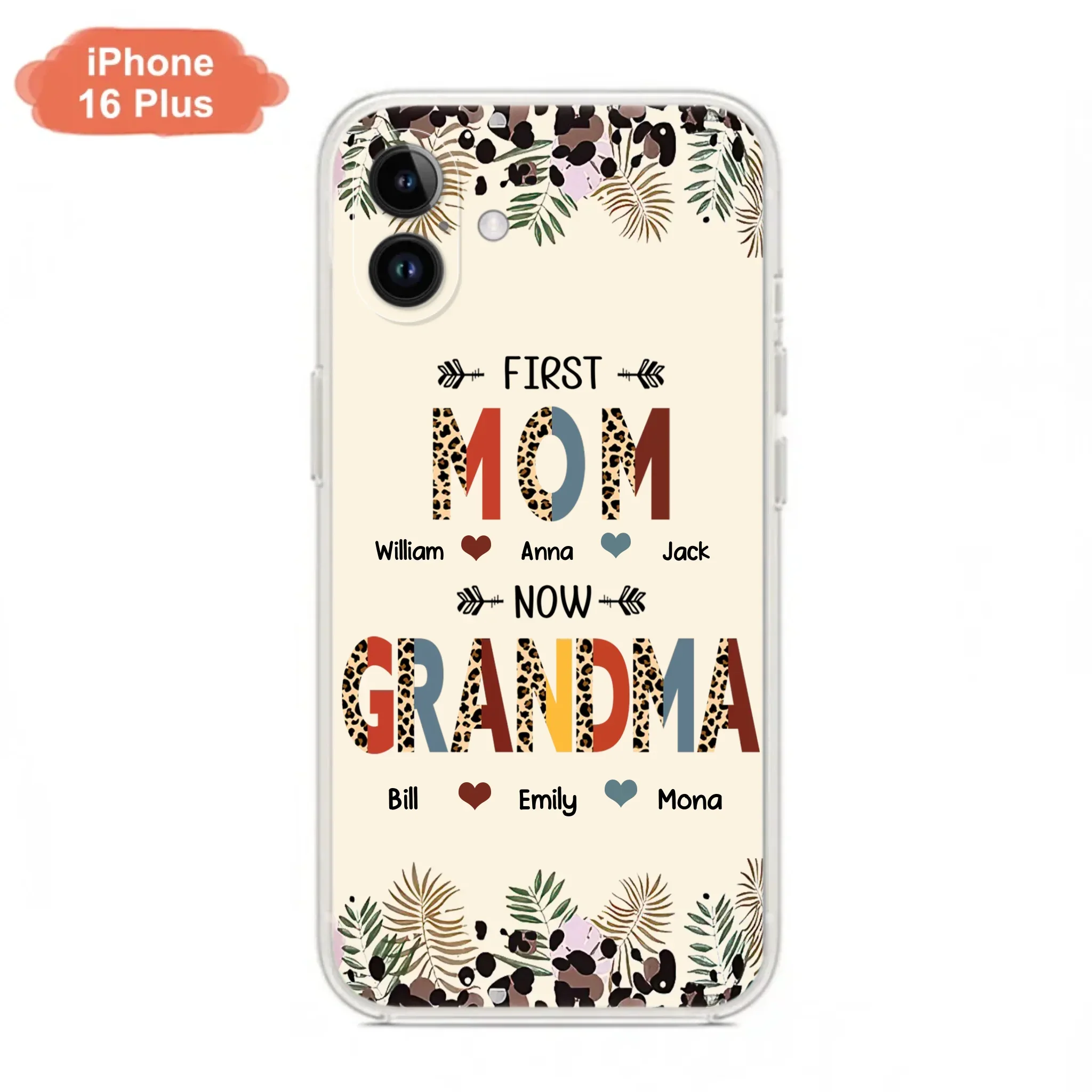 Custom Personalized Grandma Phone Case - Gift Idea For Grandma/Mom/ Mother's Day - Up to 6 Kids And 12 Grandkids - First Mom Now Grandma - Case For iPhone And Samsung