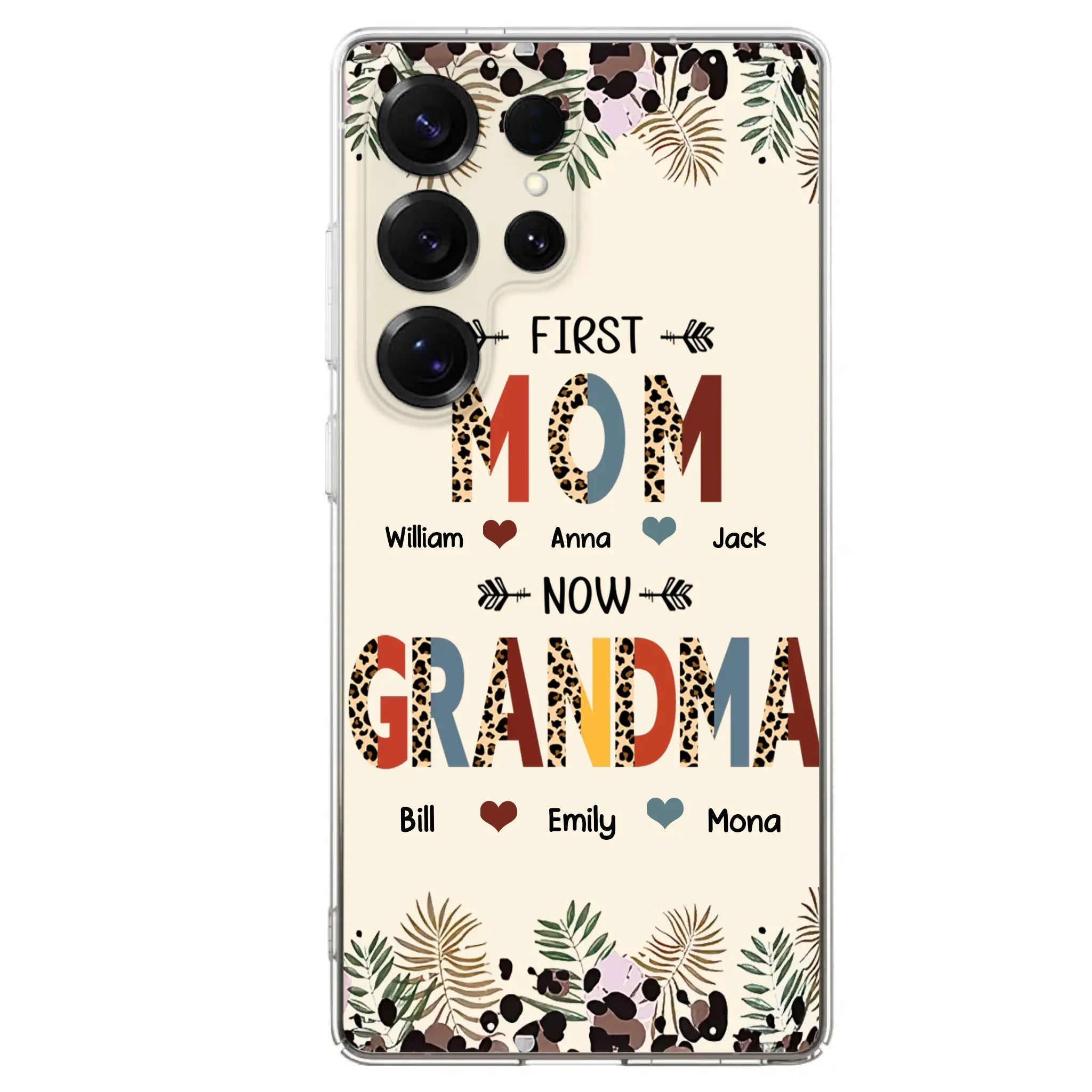 Custom Personalized Grandma Phone Case - Gift Idea For Grandma/Mom/ Mother's Day - Up to 6 Kids And 12 Grandkids - First Mom Now Grandma - Case For iPhone And Samsung