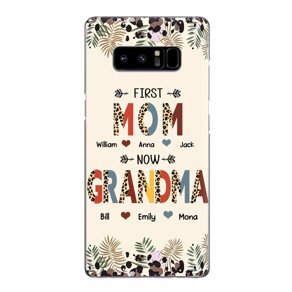 Custom Personalized Grandma Phone Case - Gift Idea For Grandma/Mom/ Mother's Day - Up to 6 Kids And 12 Grandkids - First Mom Now Grandma - Case For iPhone And Samsung