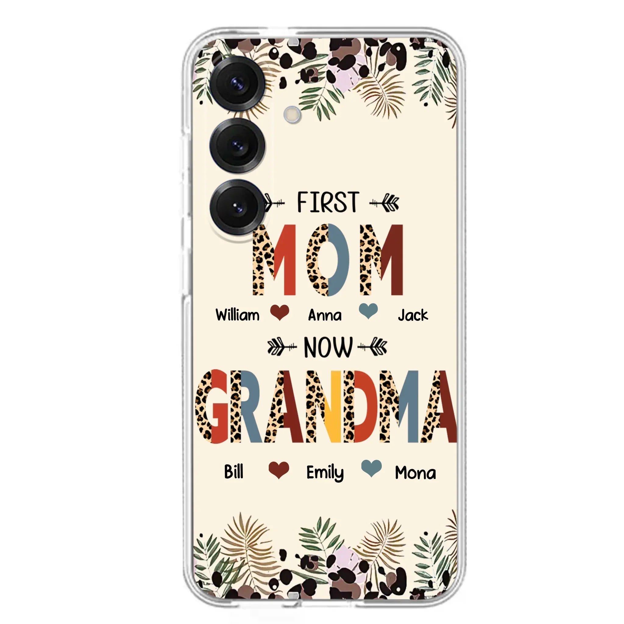 Custom Personalized Grandma Phone Case - Gift Idea For Grandma/Mom/ Mother's Day - Up to 6 Kids And 12 Grandkids - First Mom Now Grandma - Case For iPhone And Samsung