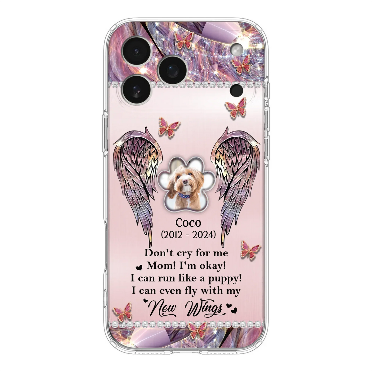 Personalized Memorial Phone Case - Upload Photo - Memorial Gift Idea For Dog Lover - Don't Cry For Me - Case For iPhone/Samsung