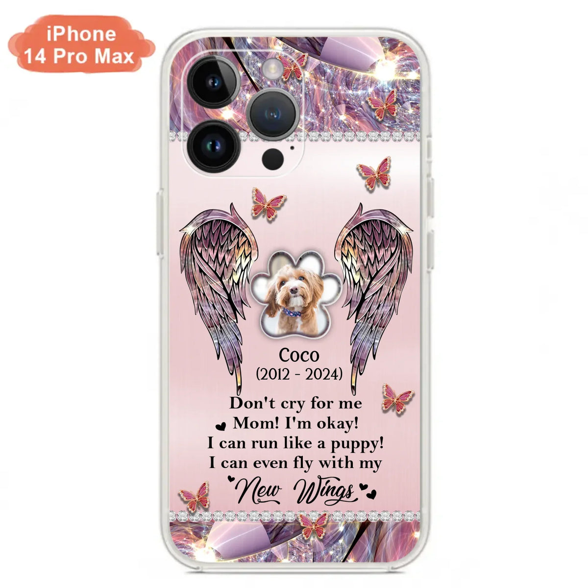 Personalized Memorial Phone Case - Upload Photo - Memorial Gift Idea For Dog Lover - Don't Cry For Me - Case For iPhone/Samsung