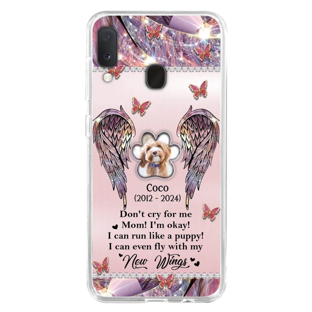 Personalized Memorial Phone Case - Upload Photo - Memorial Gift Idea For Dog Lover - Don't Cry For Me - Case For iPhone/Samsung