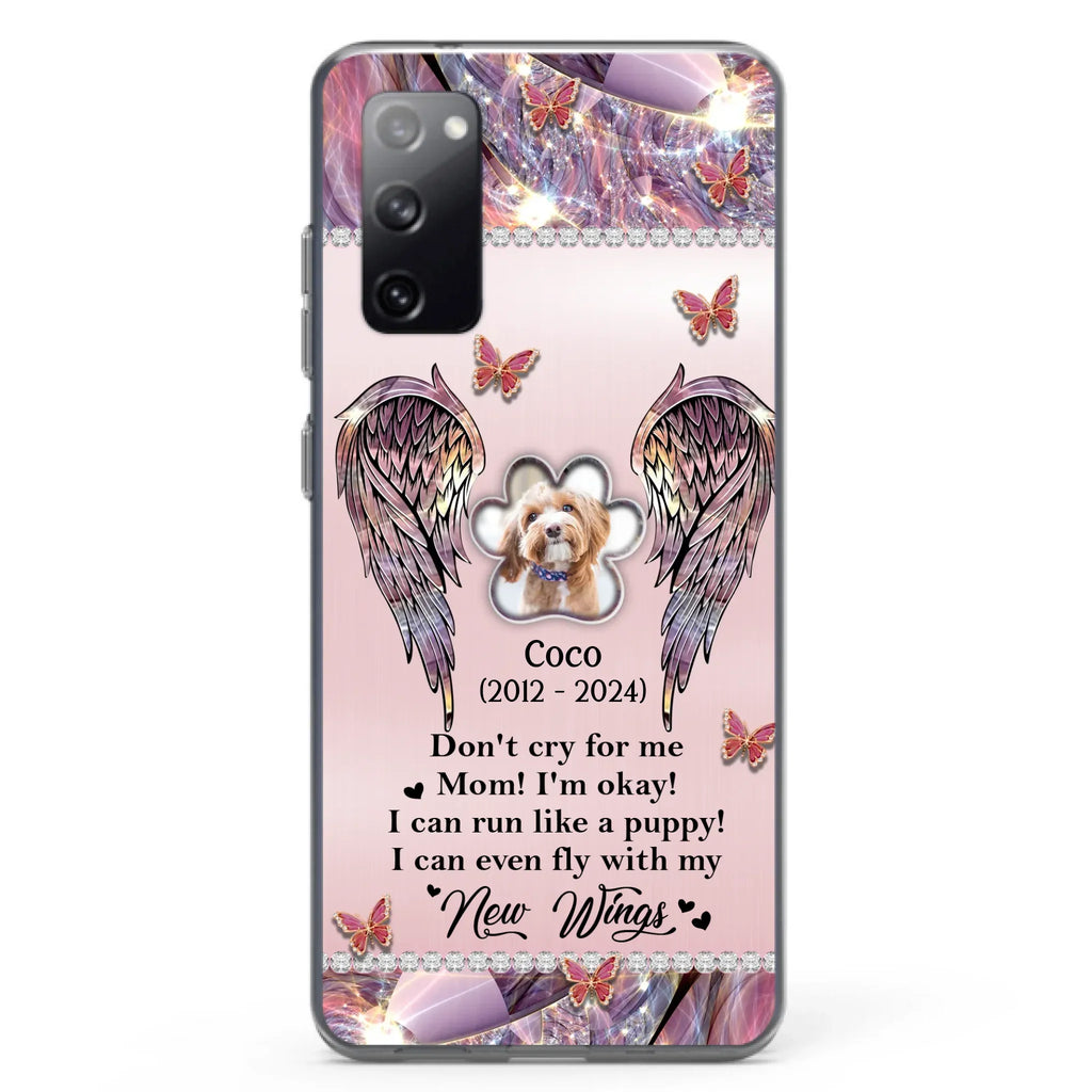 Personalized Memorial Phone Case - Upload Photo - Memorial Gift Idea For Dog Lover - Don't Cry For Me - Case For iPhone/Samsung