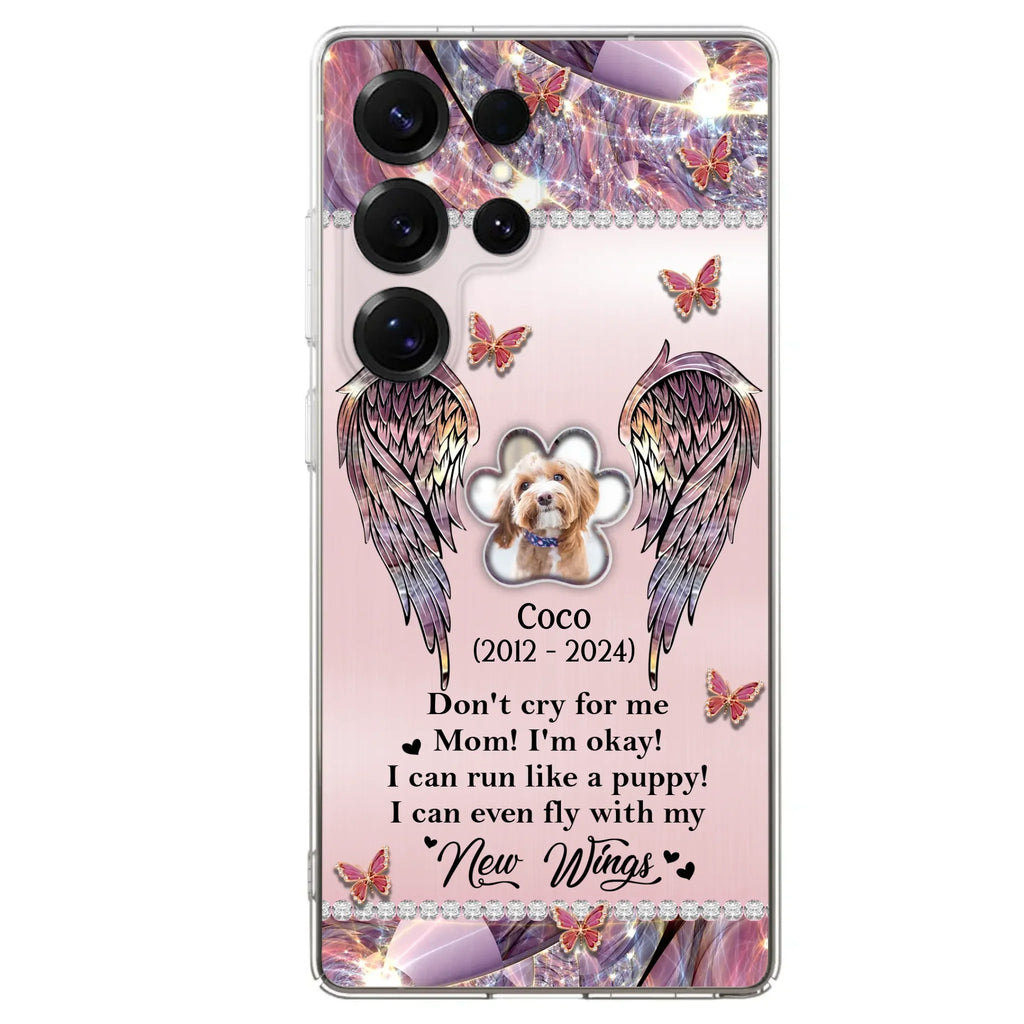 Personalized Memorial Phone Case - Upload Photo - Memorial Gift Idea For Dog Lover - Don't Cry For Me - Case For iPhone/Samsung