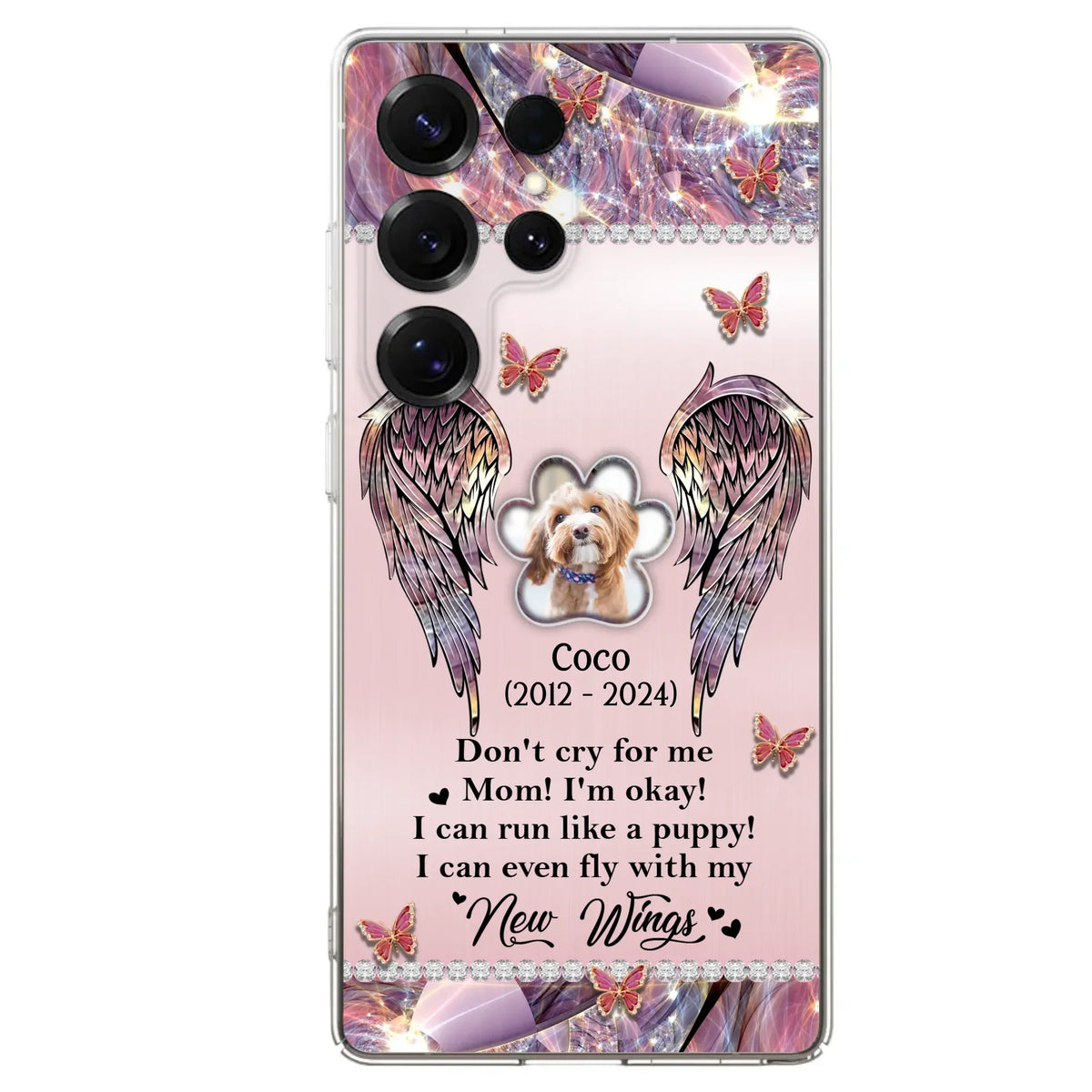 Personalized Memorial Phone Case - Upload Photo - Memorial Gift Idea For Dog Lover - Don't Cry For Me - Case For iPhone/Samsung