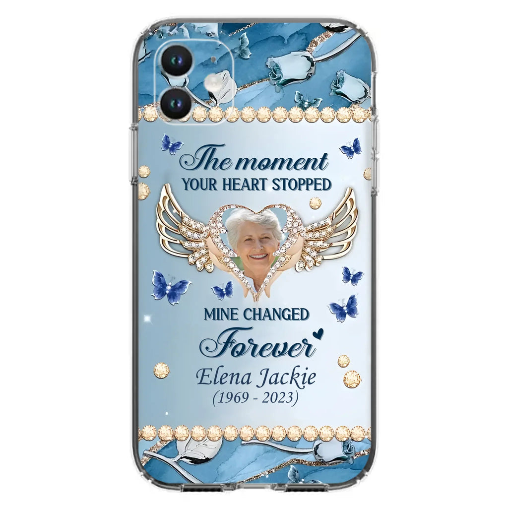 Personalized Memorial Phone Case - Memorial Gift Idea For Family - Case For iPhone/Samsung - The Moment Your Heart Stopped Mine Changed Forever