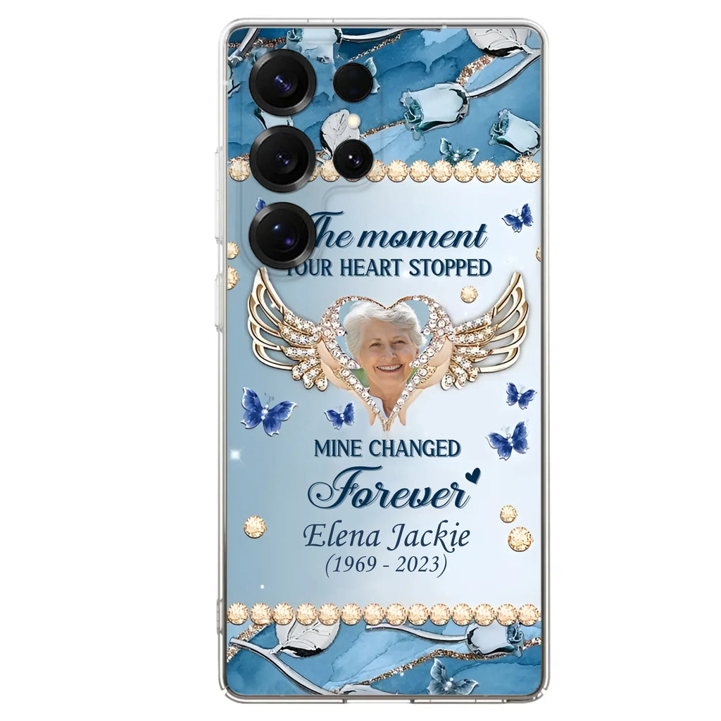 Personalized Memorial Phone Case - Memorial Gift Idea For Family - Case For iPhone/Samsung - The Moment Your Heart Stopped Mine Changed Forever
