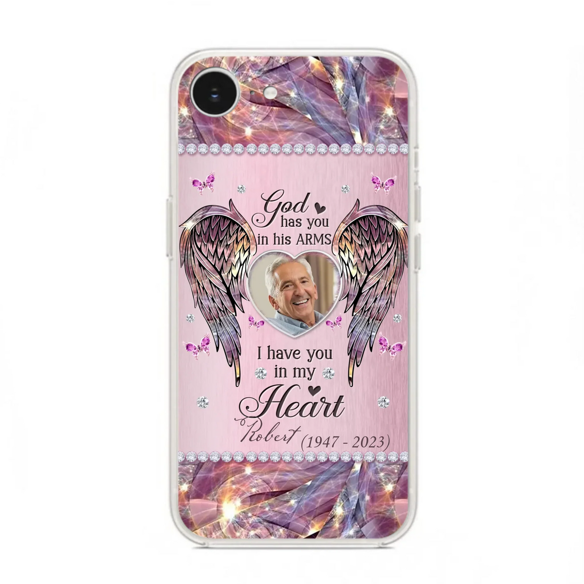 Custom Personalized Memorial Phone Case - Memorial Gift Idea For Family - Case For iPhone/Samsung - God Has You In His Arms