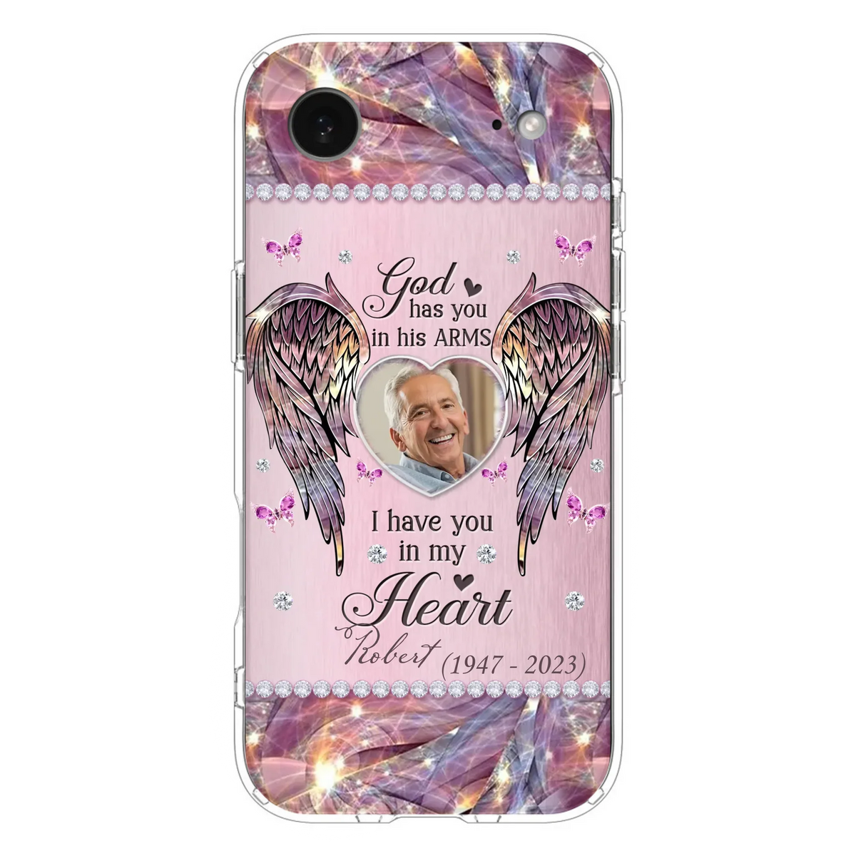 Custom Personalized Memorial Phone Case - Memorial Gift Idea For Family - Case For iPhone/Samsung - God Has You In His Arms