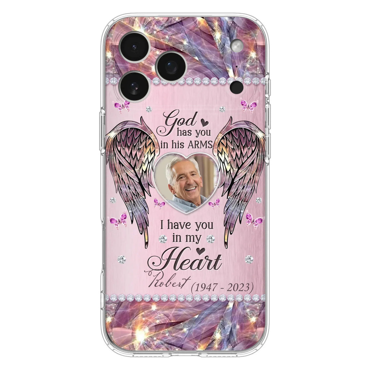 Custom Personalized Memorial Phone Case - Memorial Gift Idea For Family - Case For iPhone/Samsung - God Has You In His Arms