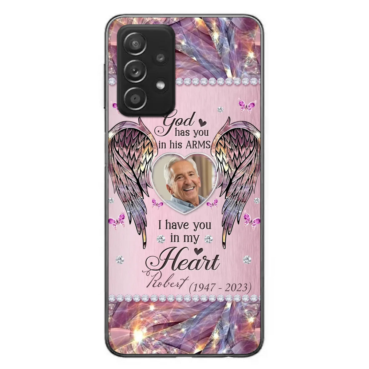 Custom Personalized Memorial Phone Case - Memorial Gift Idea For Family - Case For iPhone/Samsung - God Has You In His Arms
