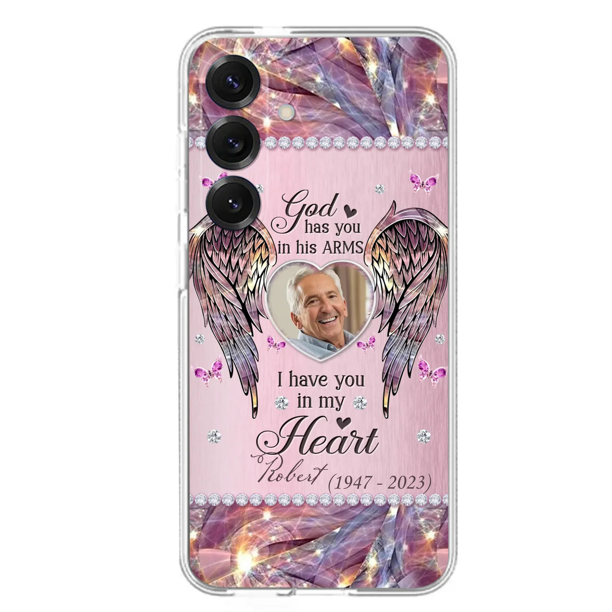 Custom Personalized Memorial Phone Case - Memorial Gift Idea For Family - Case For iPhone/Samsung - God Has You In His Arms