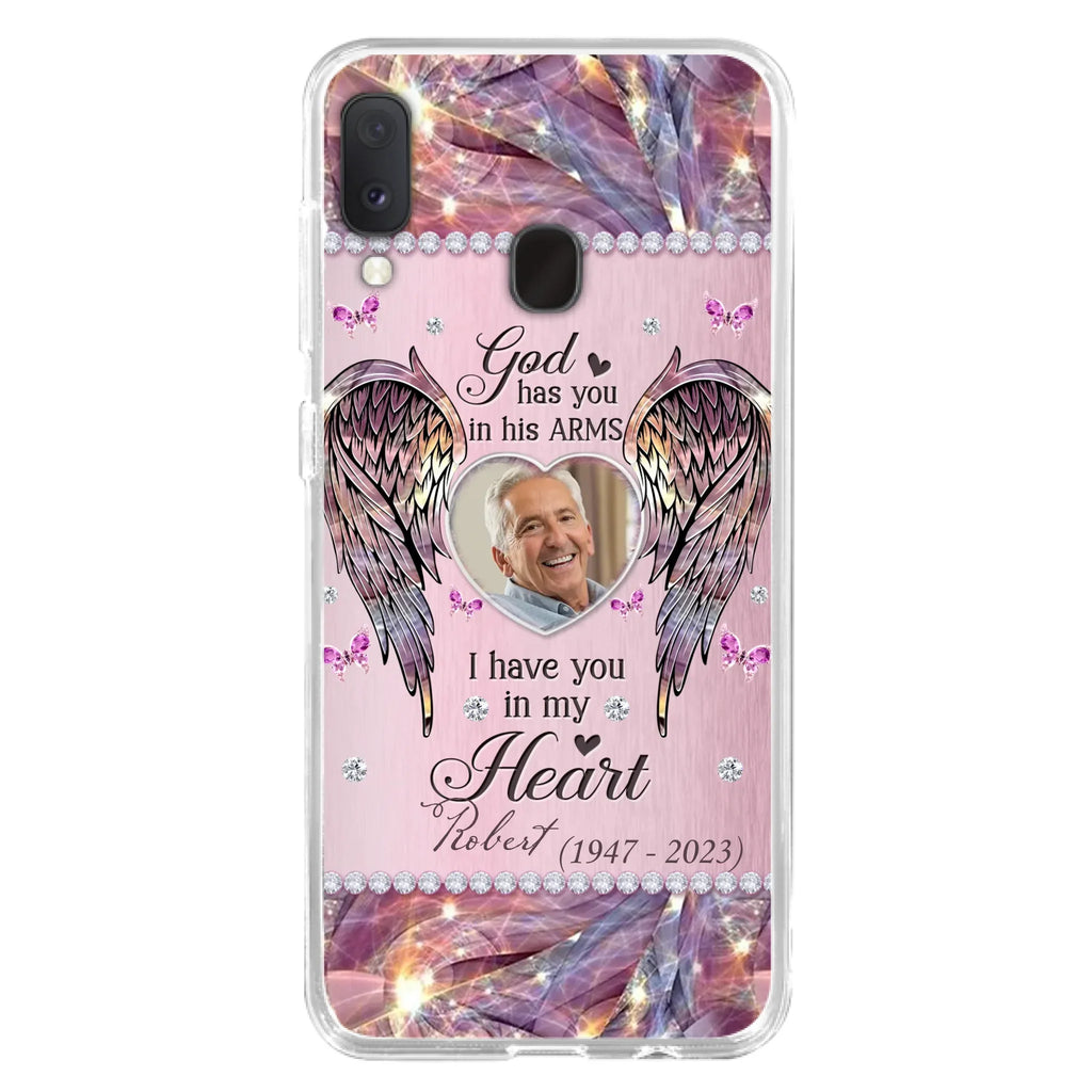Custom Personalized Memorial Phone Case - Memorial Gift Idea For Family - Case For iPhone/Samsung - God Has You In His Arms