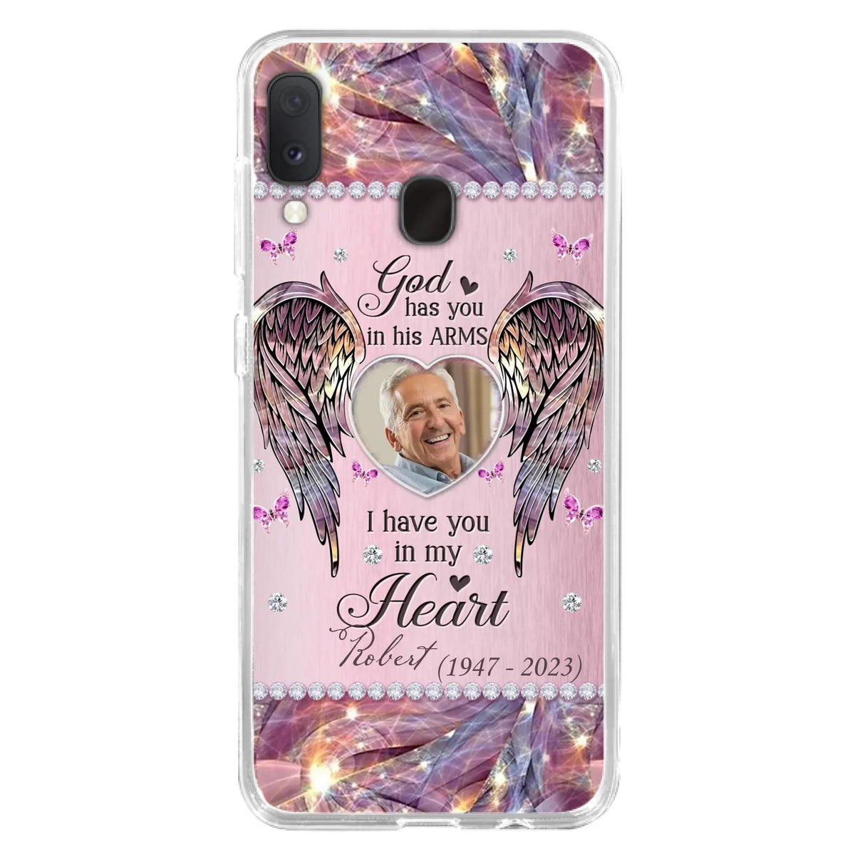 Custom Personalized Memorial Phone Case - Memorial Gift Idea For Family - Case For iPhone/Samsung - God Has You In His Arms