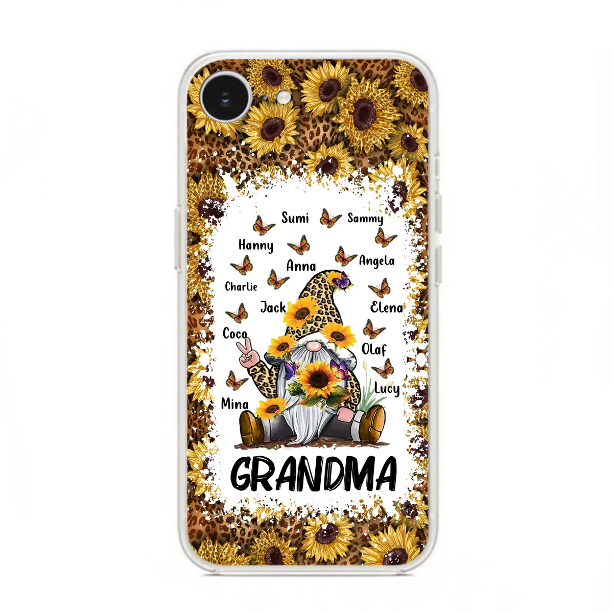 Personalized Sunflower Grandma Phone Case - Gift Idea For Grandma - Up to 12 Kids - Case For iPhone/Samsung