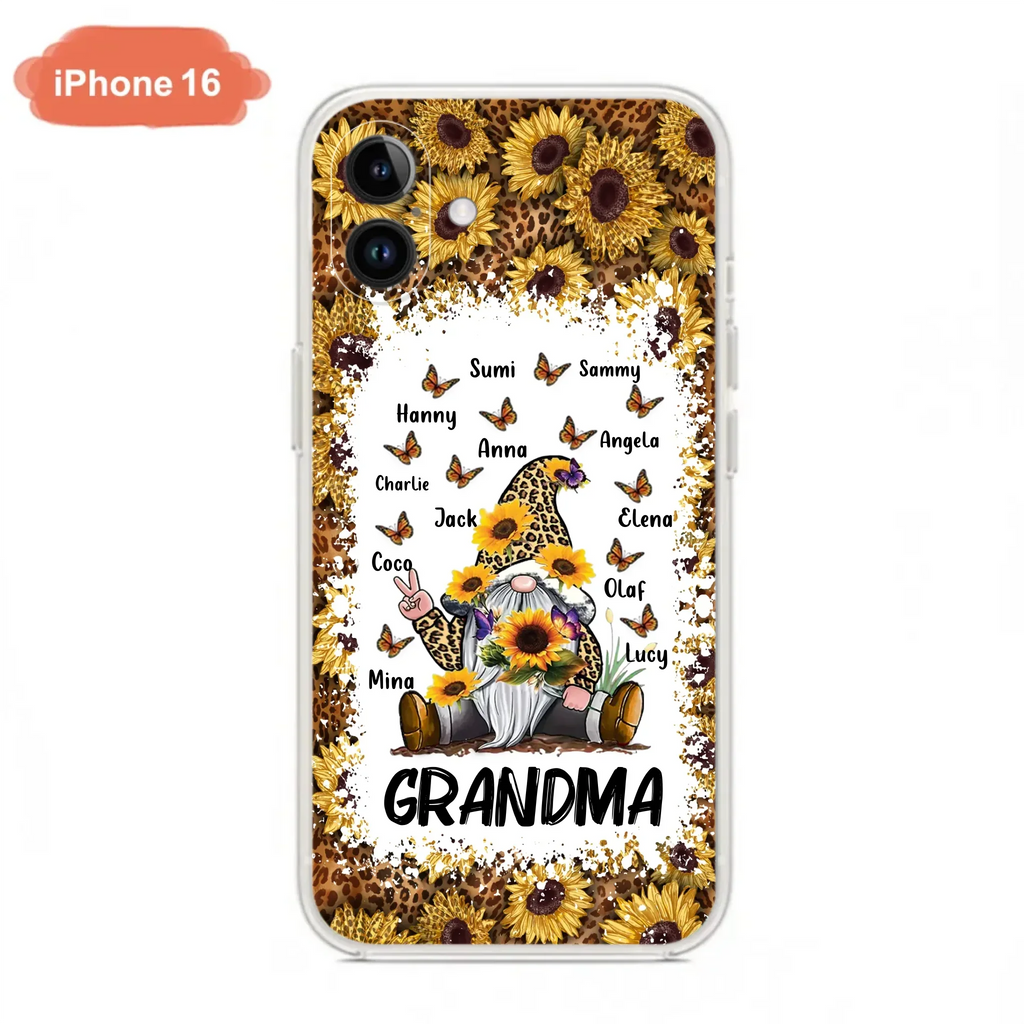 Personalized Sunflower Grandma Phone Case - Gift Idea For Grandma - Up to 12 Kids - Case For iPhone/Samsung