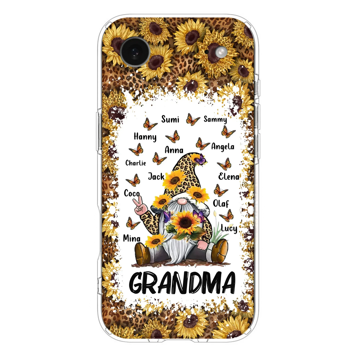 Personalized Sunflower Grandma Phone Case - Gift Idea For Grandma - Up to 12 Kids - Case For iPhone/Samsung