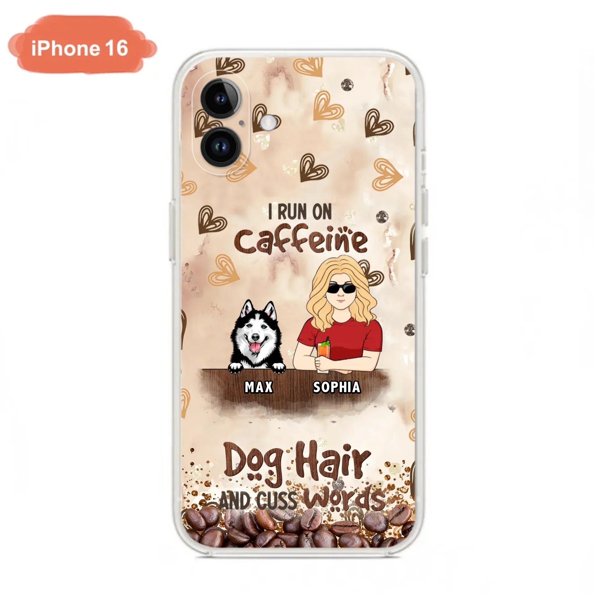 Personalized Pet Phone Case - Gift Idea For Dog/Cat/Horse Lovers - I Run On Caffeine Dog Hair And Cuss Words - Case For iPhone/Samsung