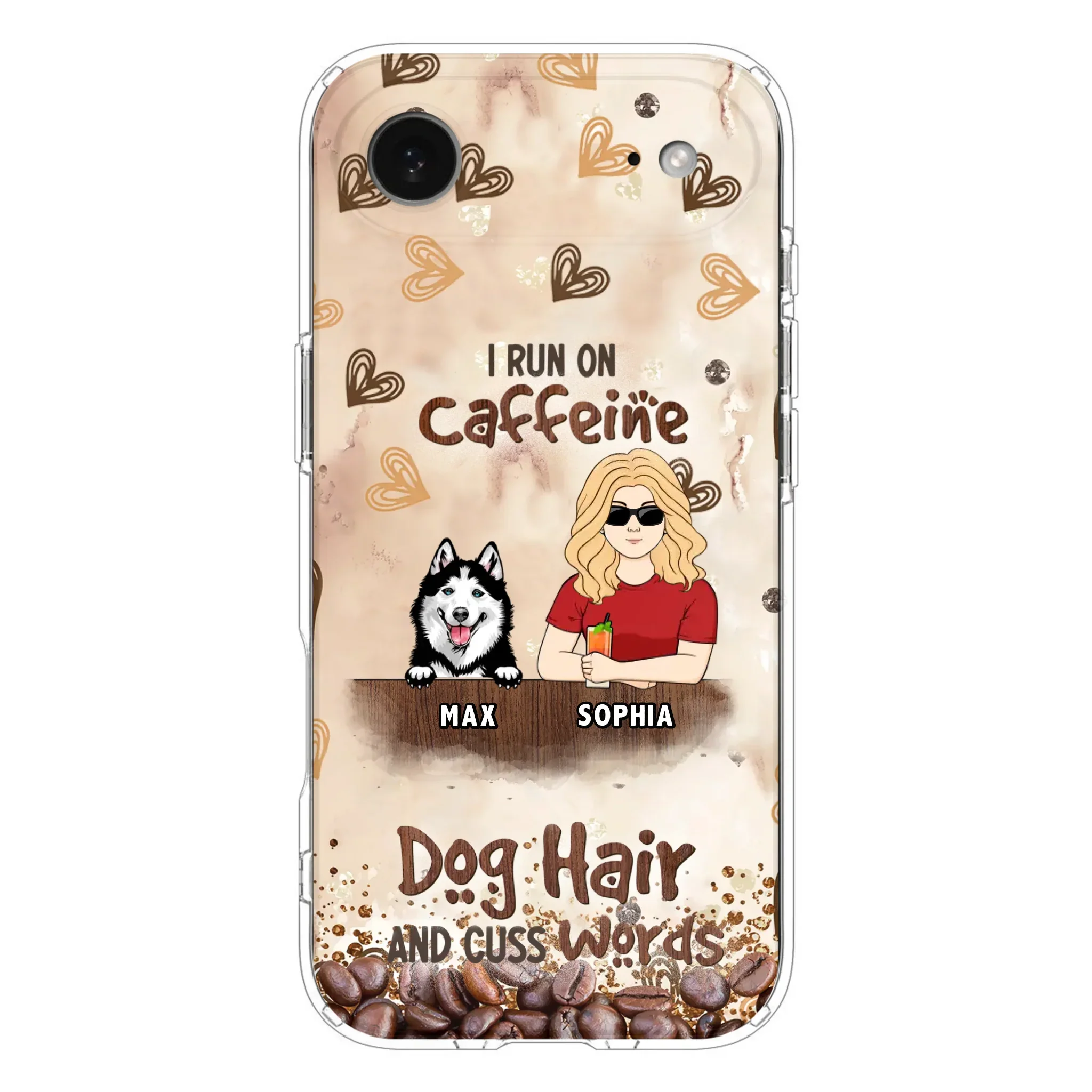 Personalized Pet Phone Case - Gift Idea For Dog/Cat/Horse Lovers - I Run On Caffeine Dog Hair And Cuss Words - Case For iPhone/Samsung