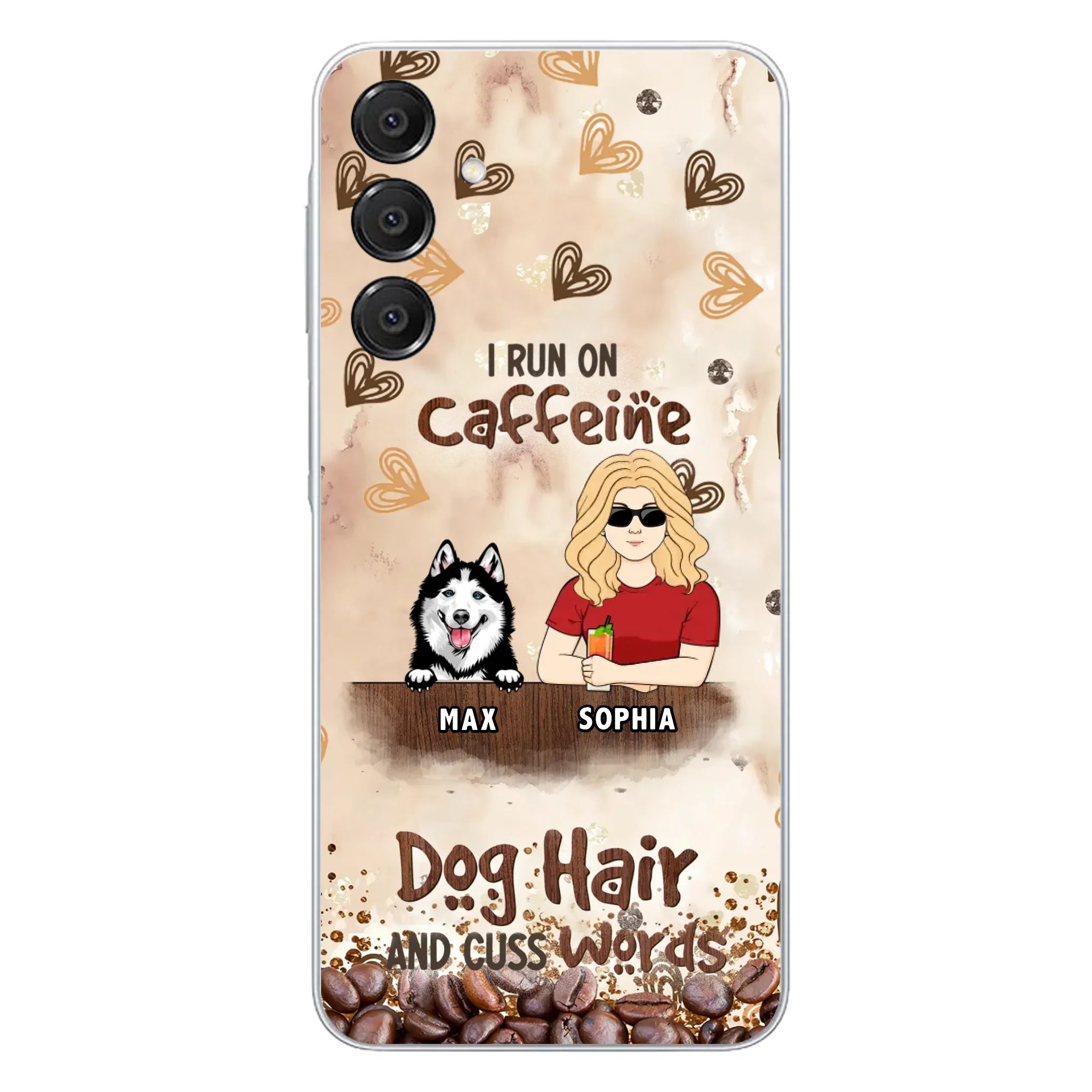 Personalized Pet Phone Case - Gift Idea For Dog/Cat/Horse Lovers - I Run On Caffeine Dog Hair And Cuss Words - Case For iPhone/Samsung