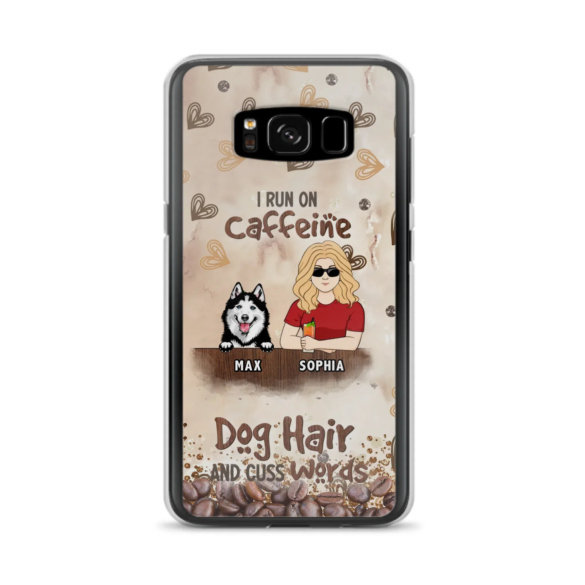 Personalized Pet Phone Case - Gift Idea For Dog/Cat/Horse Lovers - I Run On Caffeine Dog Hair And Cuss Words - Case For iPhone/Samsung
