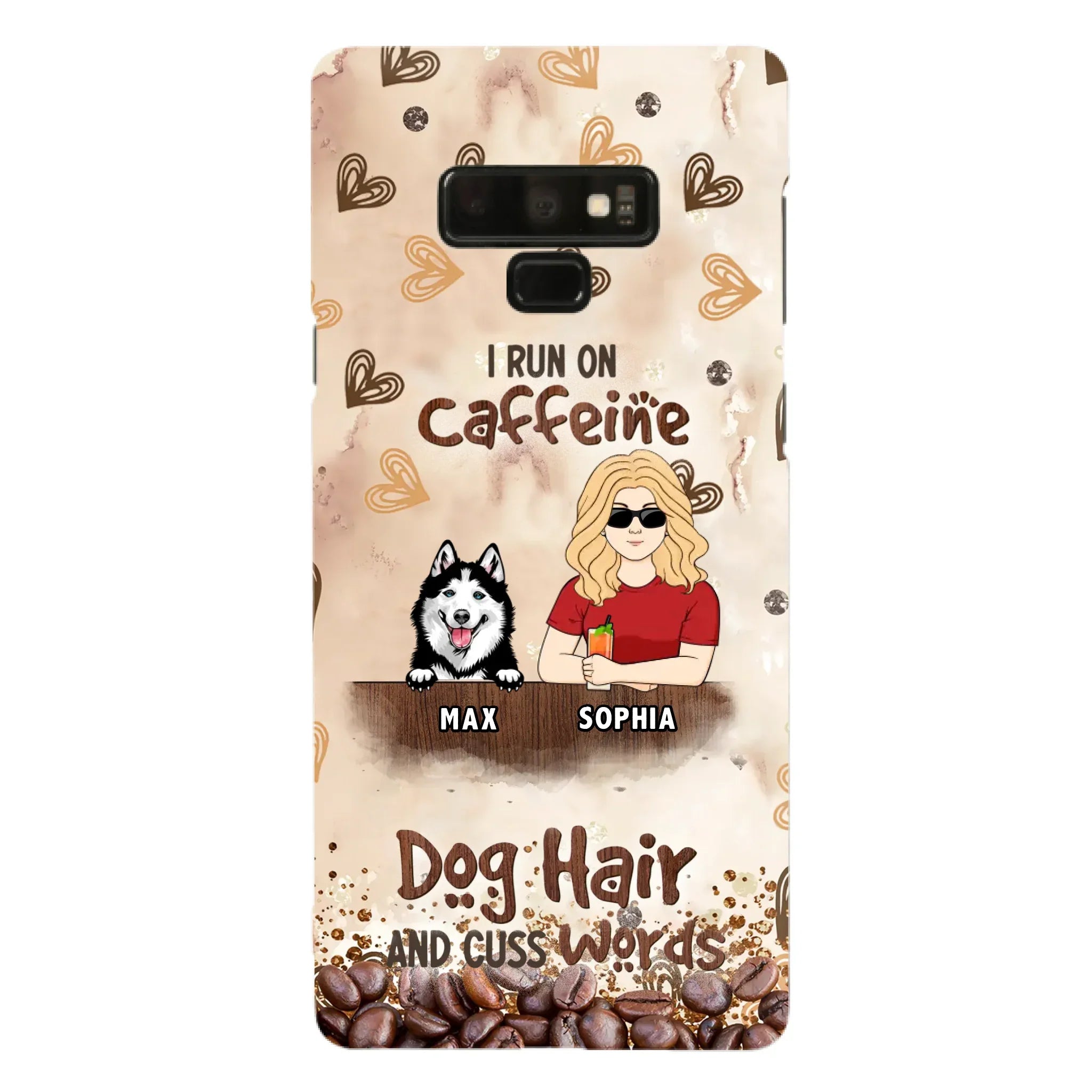 Personalized Pet Phone Case - Gift Idea For Dog/Cat/Horse Lovers - I Run On Caffeine Dog Hair And Cuss Words - Case For iPhone/Samsung