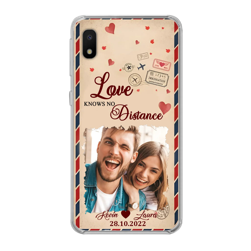 Custom Personalized Couple Phone Case - Gift Idea For Couple/ Valentines Day - Upload Photo - Love Knows No Distance - Case For iPhone/ Samsung