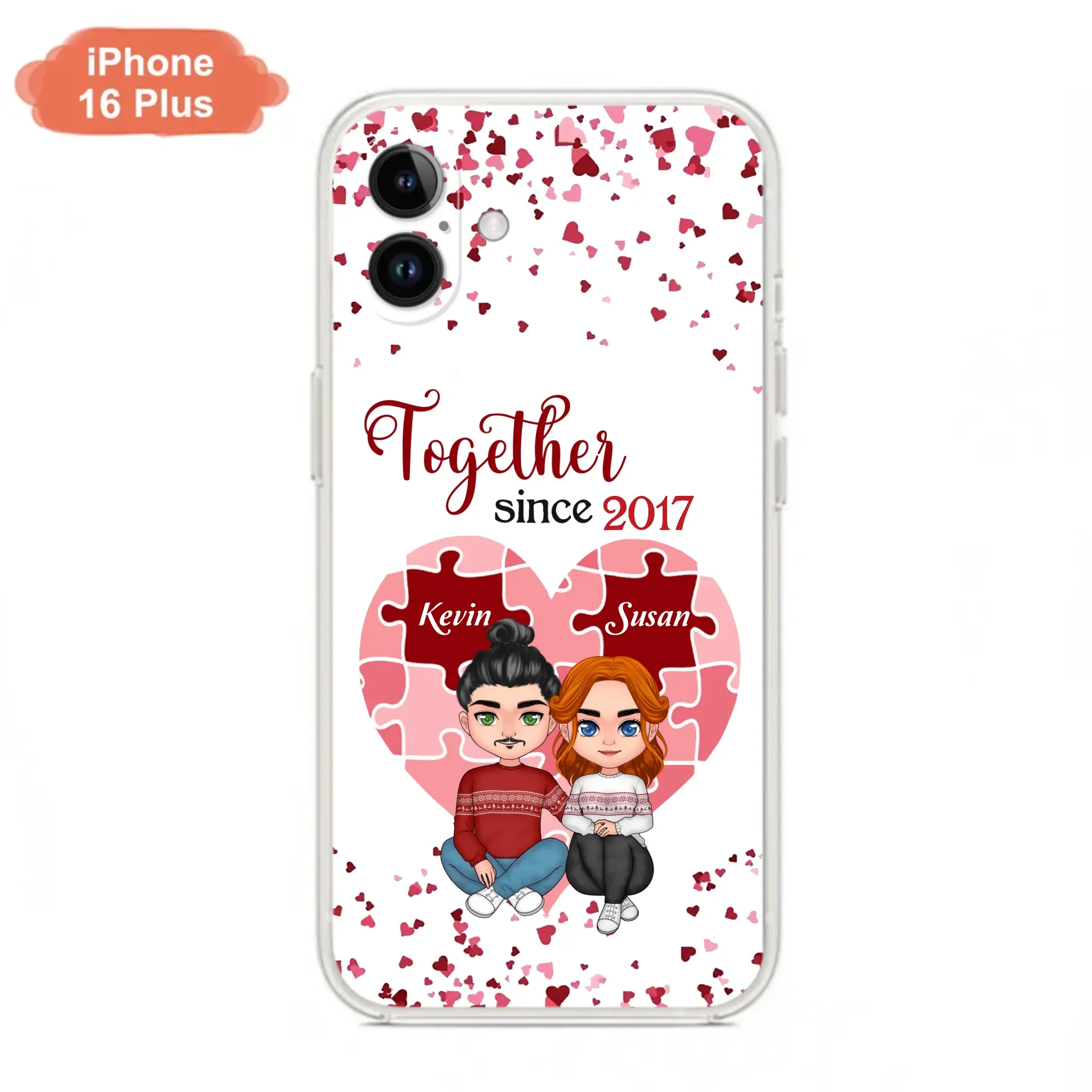 Custom Personalized Couple Phone Case - Gift Idea For Couple/Valentines Day - Together Since 2017 - Case For iPhone/Samsung