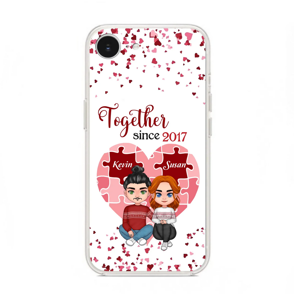 Custom Personalized Couple Phone Case - Gift Idea For Couple/Valentines Day - Together Since 2017 - Case For iPhone/Samsung