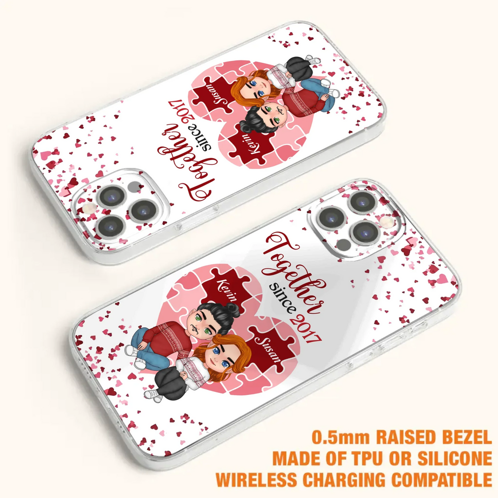 Custom Personalized Couple Phone Case - Gift Idea For Couple/Valentines Day - Together Since 2017 - Case For iPhone/Samsung
