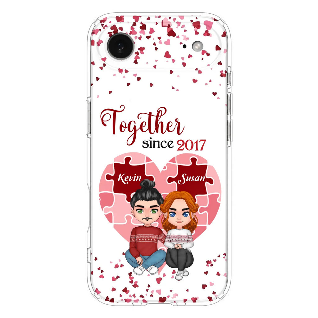 Custom Personalized Couple Phone Case - Gift Idea For Couple/Valentines Day - Together Since 2017 - Case For iPhone/Samsung