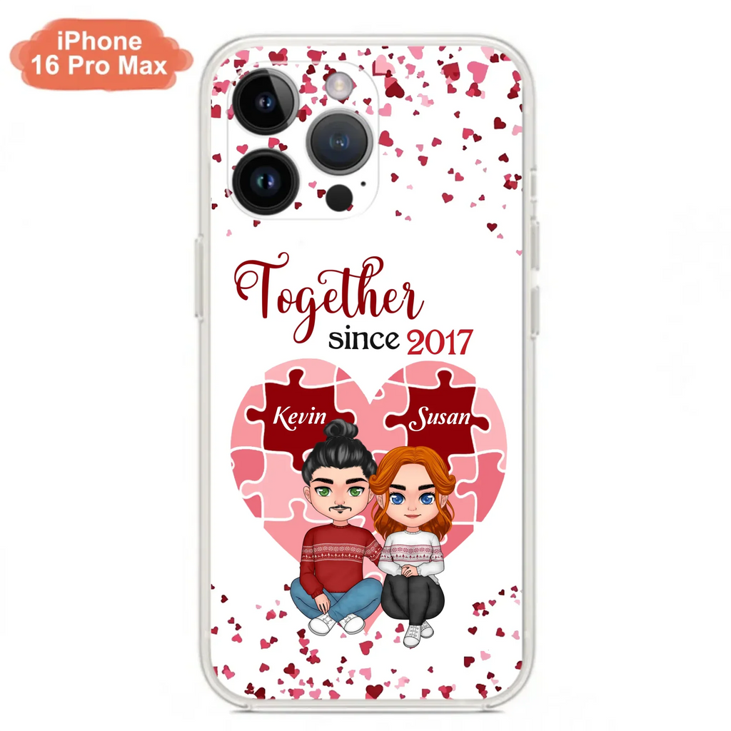 Custom Personalized Couple Phone Case - Gift Idea For Couple/Valentines Day - Together Since 2017 - Case For iPhone/Samsung