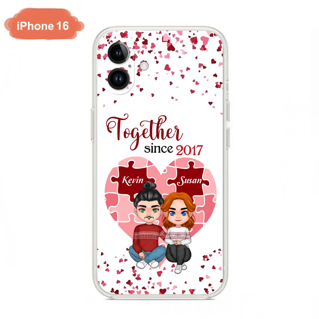 Custom Personalized Couple Phone Case - Gift Idea For Couple/Valentines Day - Together Since 2017 - Case For iPhone/Samsung