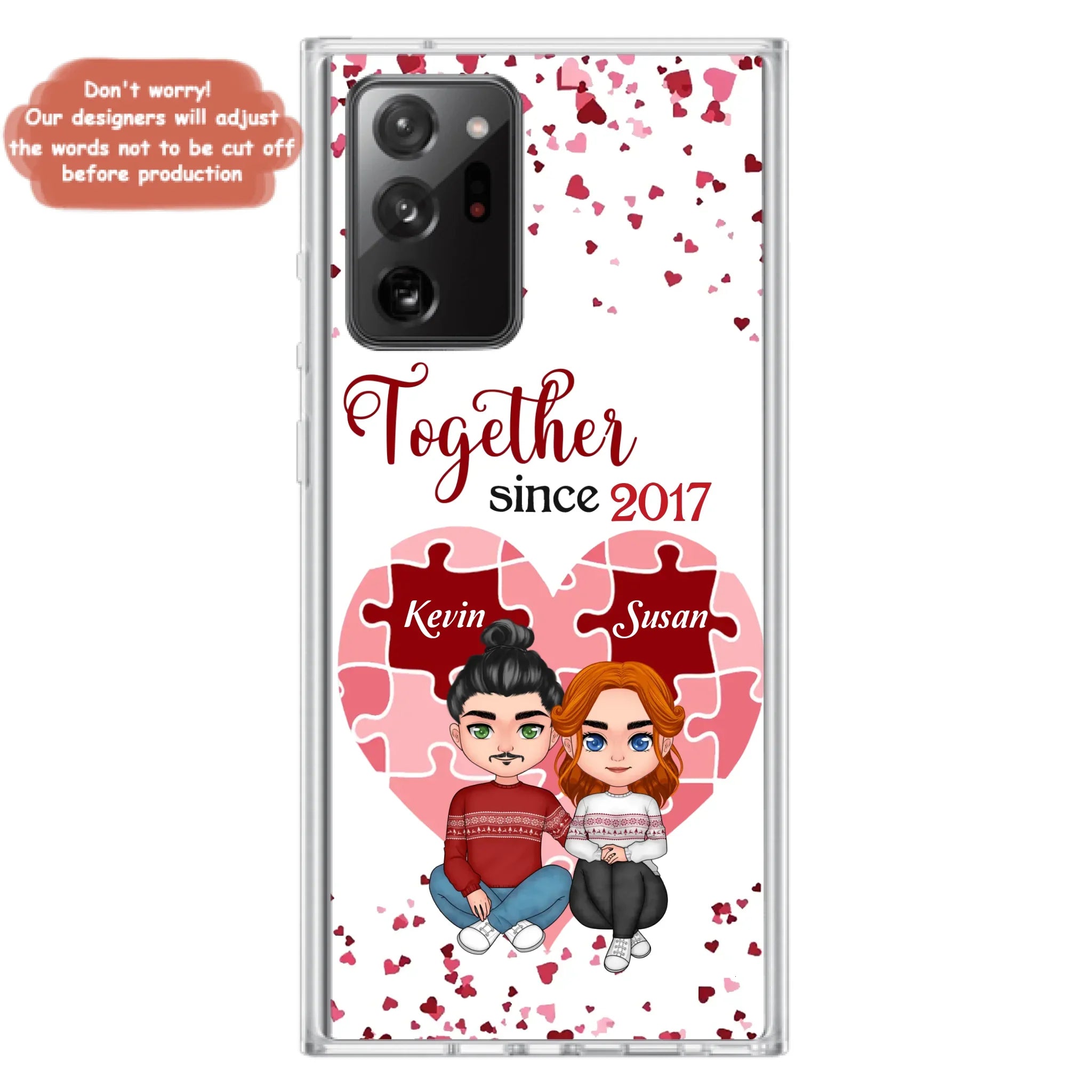 Custom Personalized Couple Phone Case - Gift Idea For Couple/Valentines Day - Together Since 2017 - Case For iPhone/Samsung