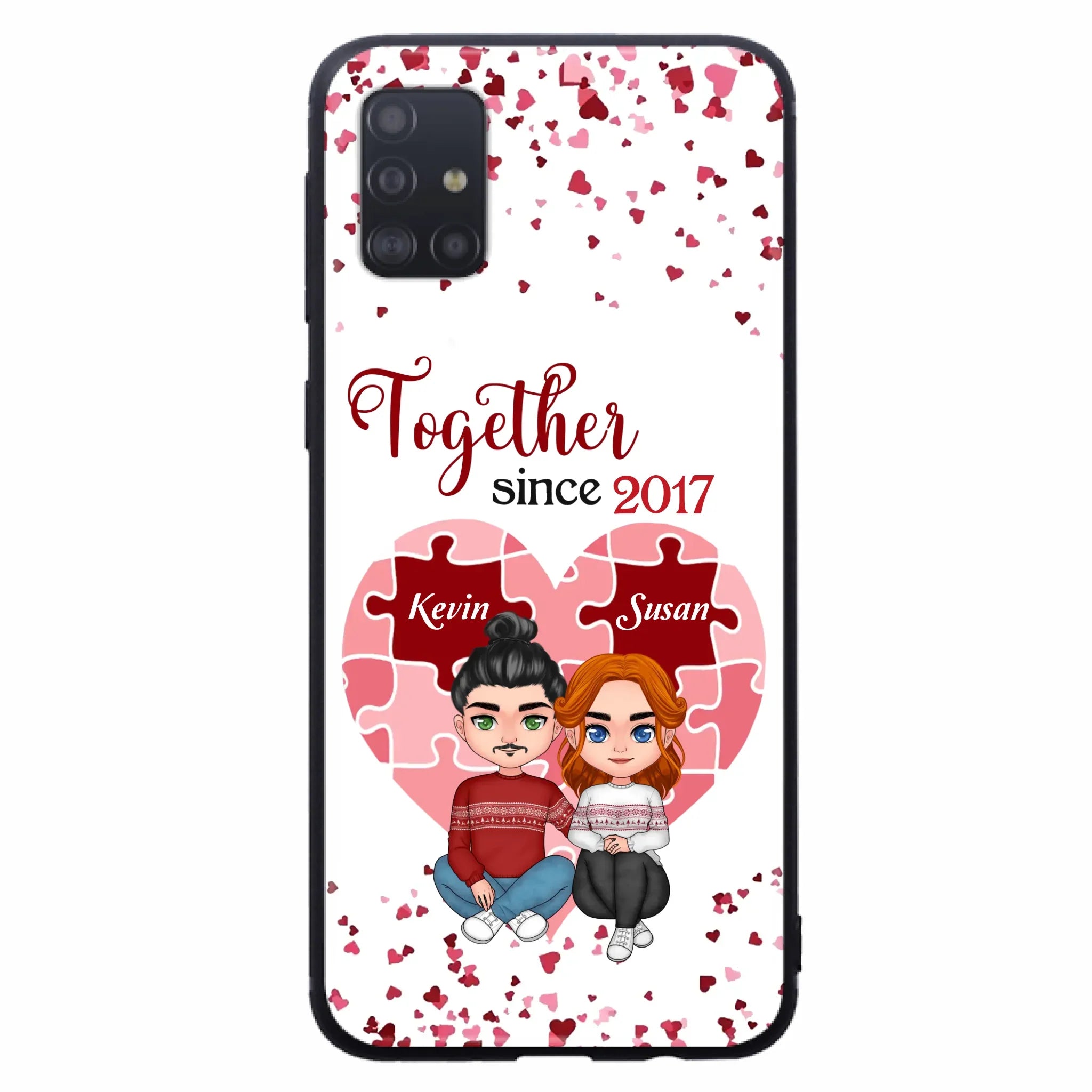 Custom Personalized Couple Phone Case - Gift Idea For Couple/Valentines Day - Together Since 2017 - Case For iPhone/Samsung