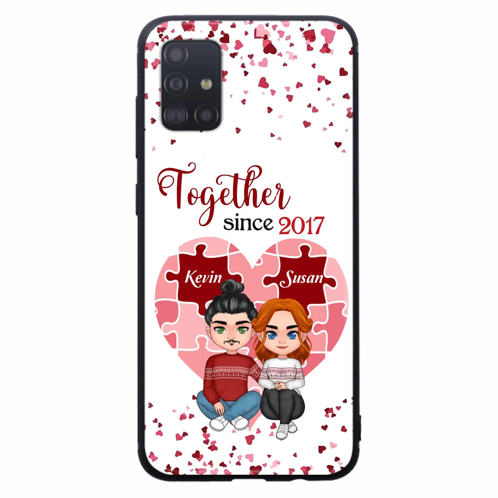 Custom Personalized Couple Phone Case - Gift Idea For Couple/Valentines Day - Together Since 2017 - Case For iPhone/Samsung