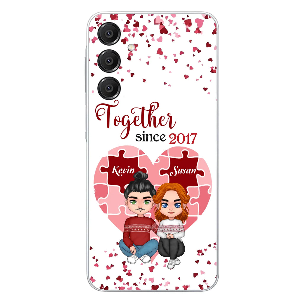Custom Personalized Couple Phone Case - Gift Idea For Couple/Valentines Day - Together Since 2017 - Case For iPhone/Samsung