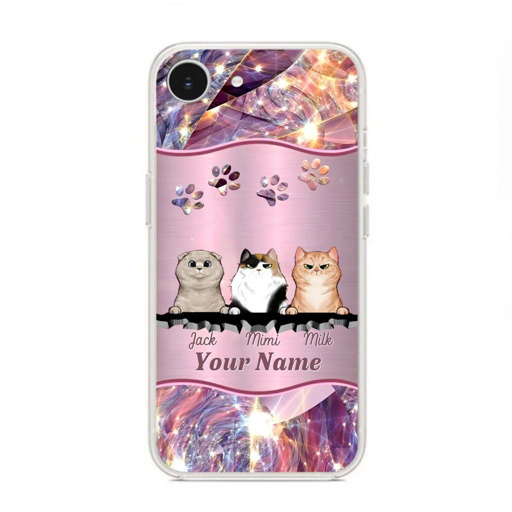 Custom Personalized Cats Phone Case - Gift Idea For Cat Lover - Up to 3  Cats - Cases For iPhone/Samsung