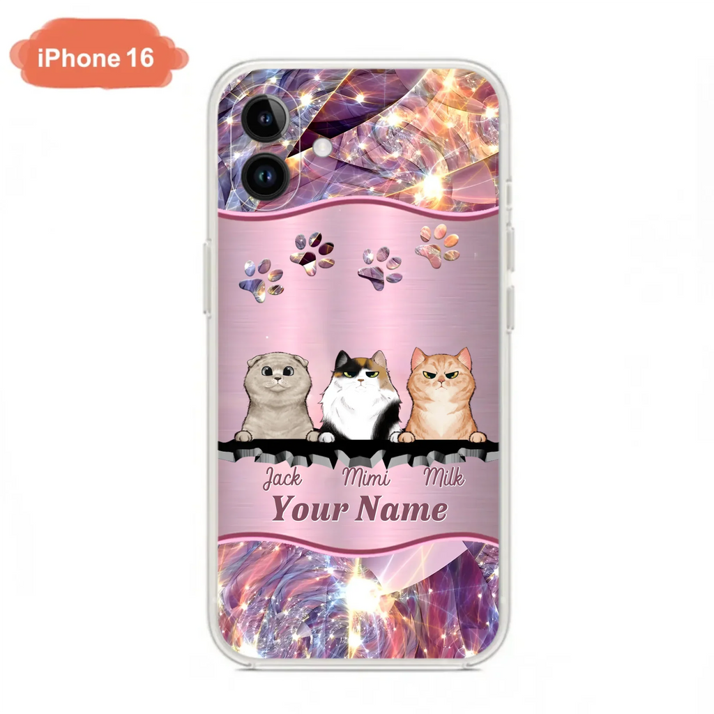Custom Personalized Cats Phone Case - Gift Idea For Cat Lover - Up to 3  Cats - Cases For iPhone/Samsung